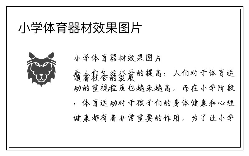 小学体育器材效果图片